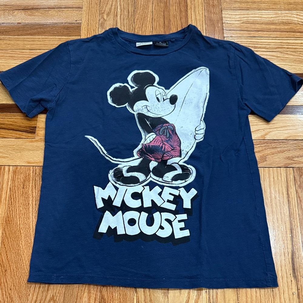 Zara Mickey Mouse Navy Blue Kids T-Shirt size 9